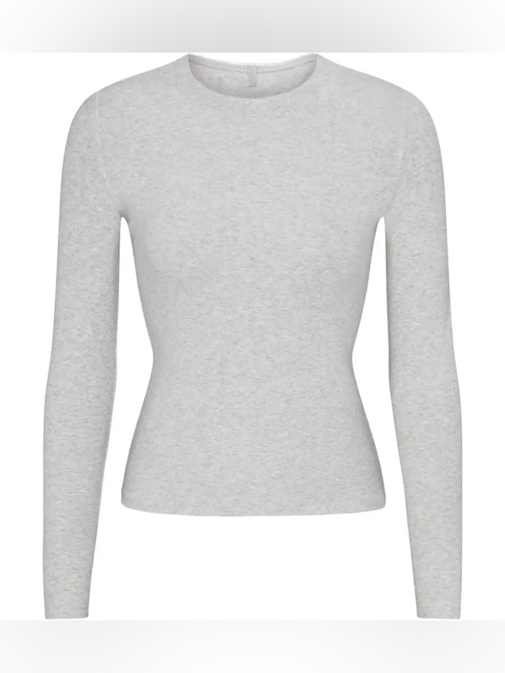 SKIMS BLACK DROP NEEDLE POINTELLE LONG SLEEVE TOP SMALL